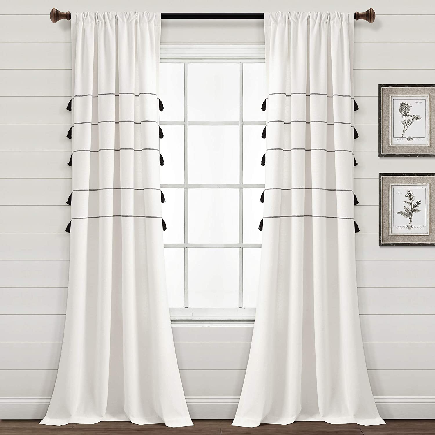 White Farmhouse Bedroom Curtains 