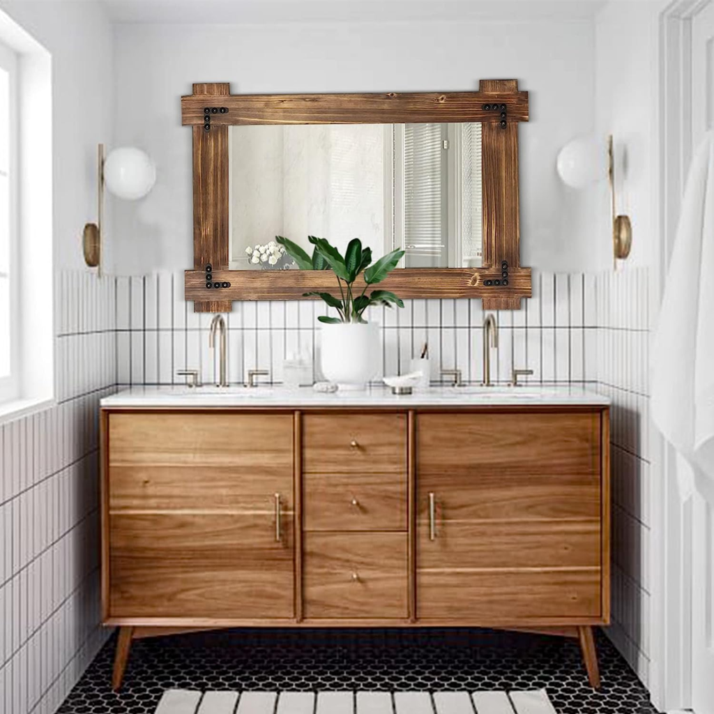 can a bathroom mirror be bigger than vanity