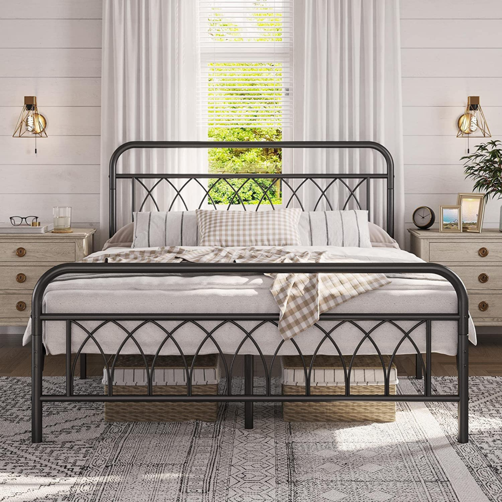 farmhouse bed frame with storage