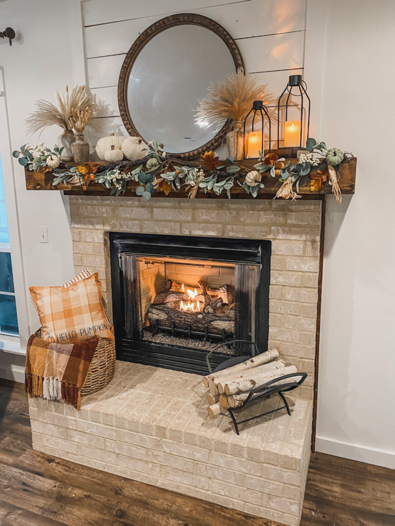 fall decorating ideas for fireplace