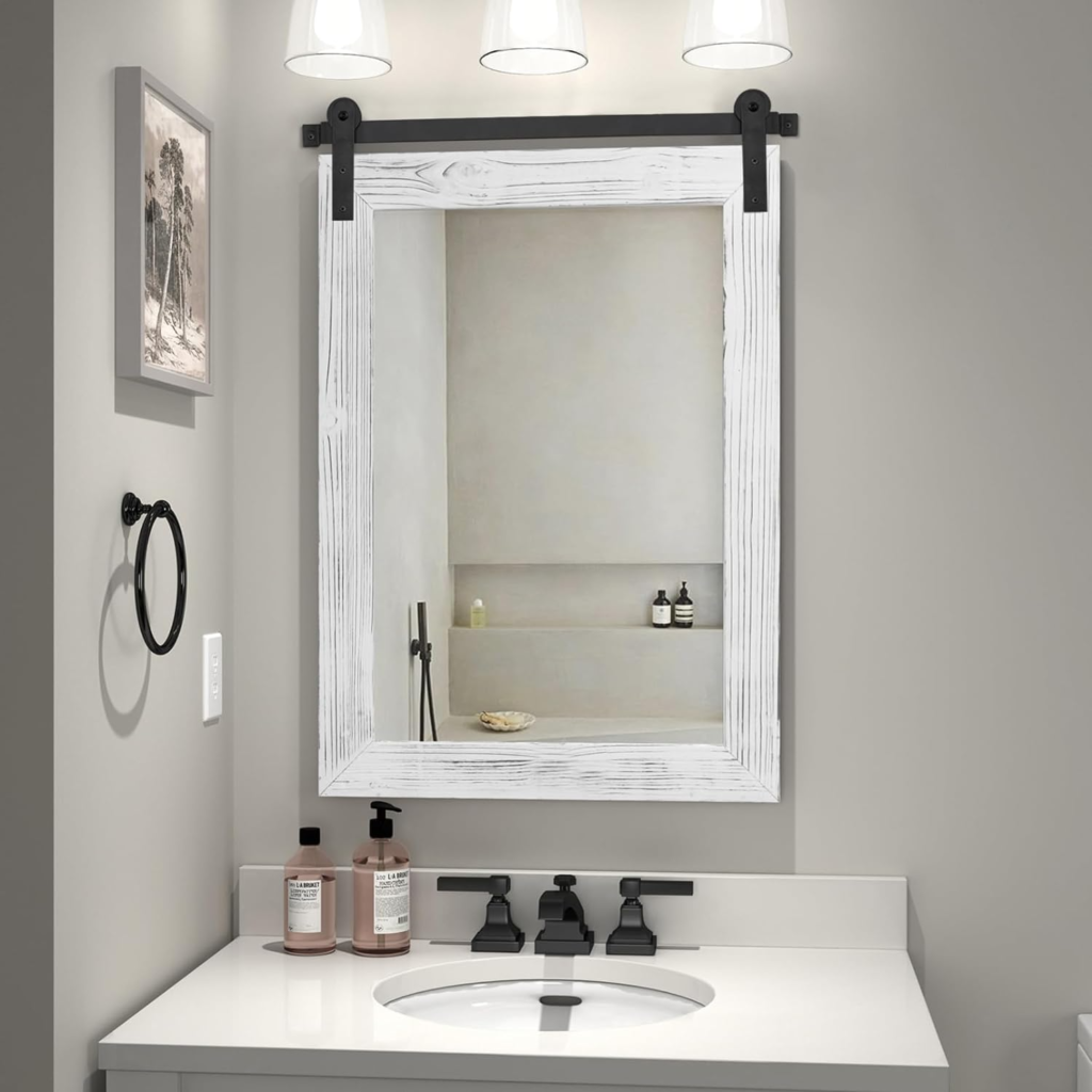 bathroom vanity mirror brushed nickel